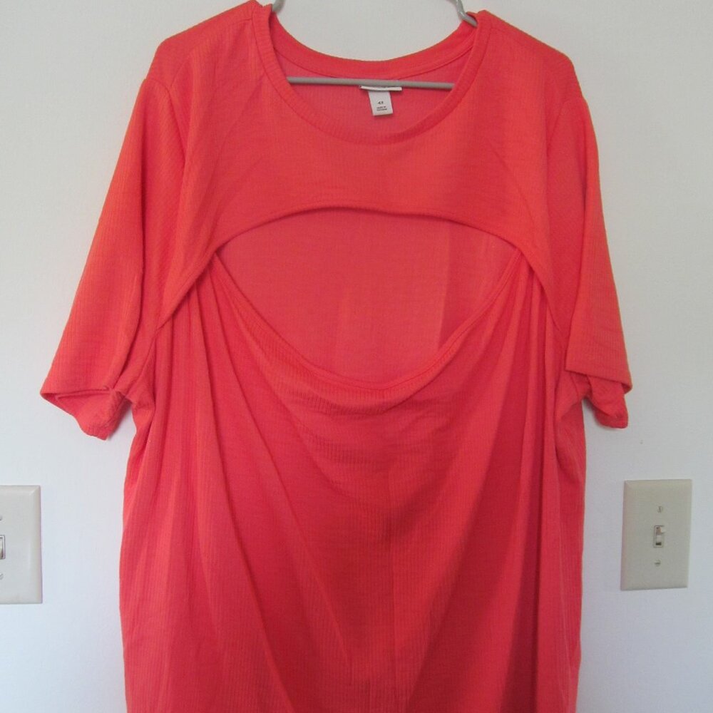 Ava & Viv Orange Cut Out Top Size 4X